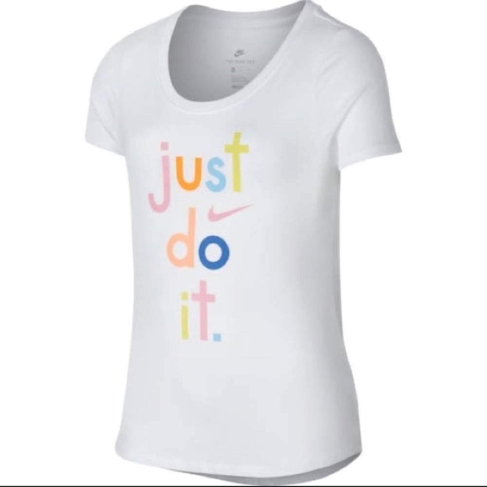 Nike T-Shirt Short Sleeve White Size Girls Large